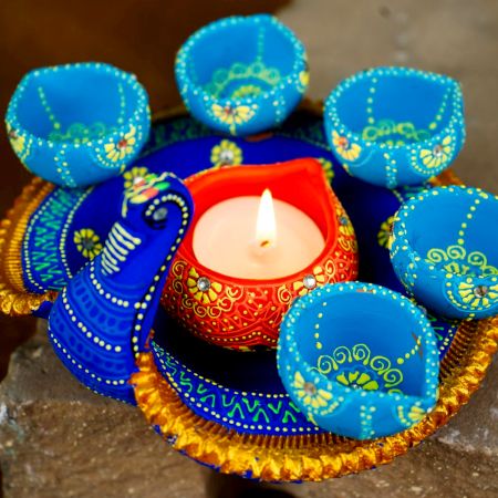 Handmade Washable Terracotta Peacock Diya for Festive Home Decor